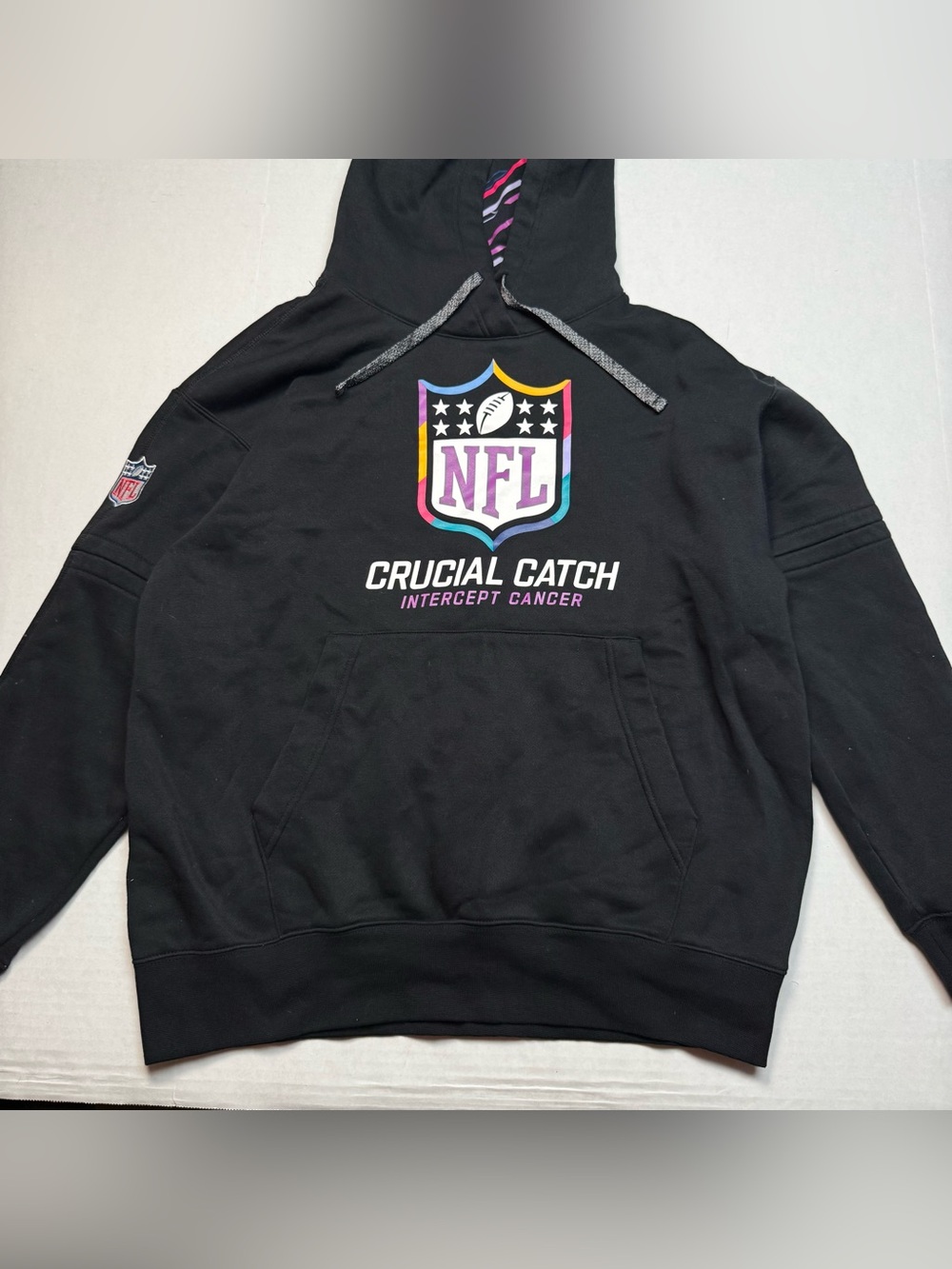 Nike x NFL Crucial Catch, Intercept Cancer Relaxed Fit Hoodie Black Size:  XS